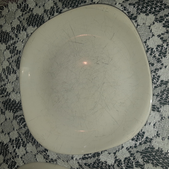 Set of 4 Square White Salad Dessert Plates - Picture 7 of 9